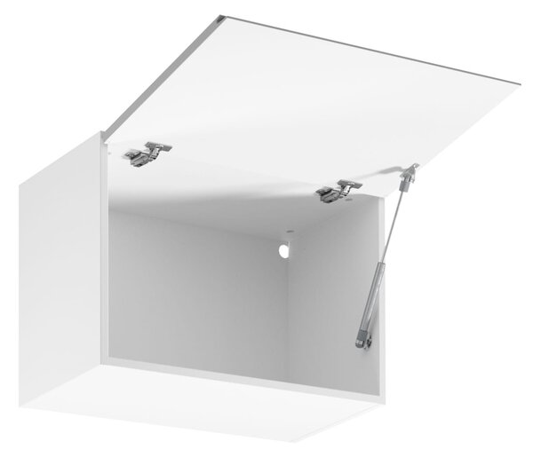 Horná výklopná skrinka ARBOR - šírka 60 cm, lesklá šedá / biela