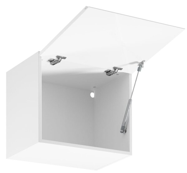 Horná výklopná skrinka ARBOR - šírka 50 cm, lesklá biela / biela