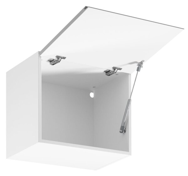 Horná výklopná skrinka ARBOR - šírka 50 cm, lesklá šedá / biela