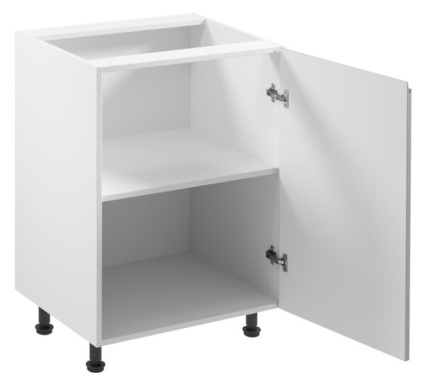 Dolná jednodverová skrinka ARBOR - šírka 60 cm, lesklá šedá / biela, pravé prevedenie