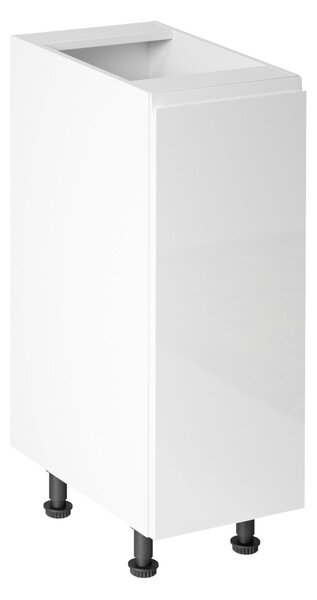 Dolná jednodverová skrinka ARBOR - šírka 30 cm, lesklá biela / biela, pravé prevedenie