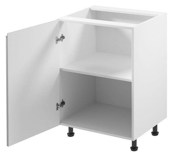 Dolná jednodverová skrinka ARBOR - šírka 60 cm, lesklá biela / biela, ľavé prevedenie