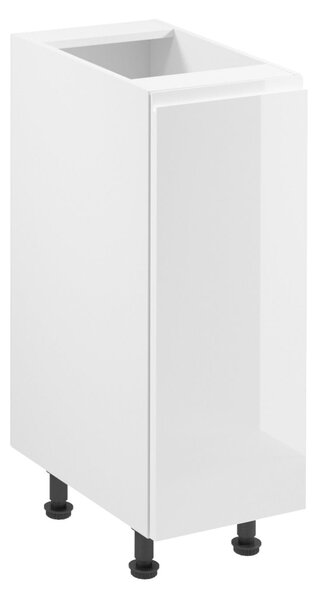 Dolná jednodverová skrinka ARBOR - šírka 30 cm, lesklá biela / biela, ľavé prevedenie