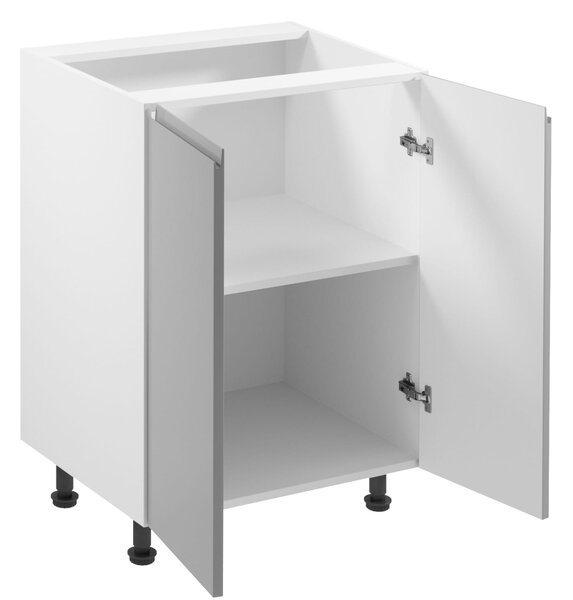 Dolná dvojdverová skrinka ARBOR - šírka 60 cm, lesklá šedá / biela
