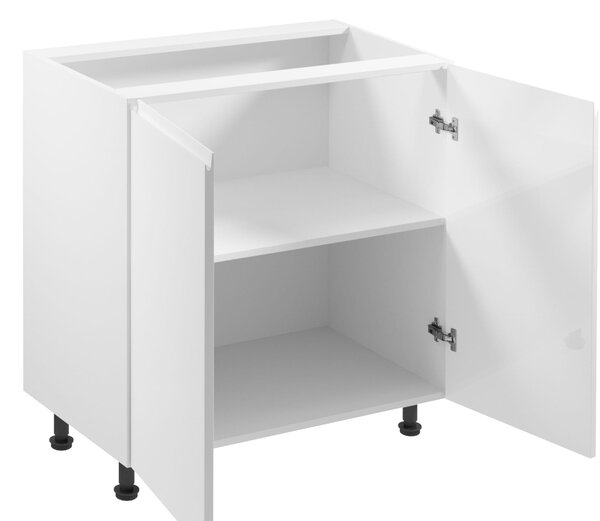 Dolná dvojdverová skrinka ARBOR - šírka 80 cm, lesklá biela / biela