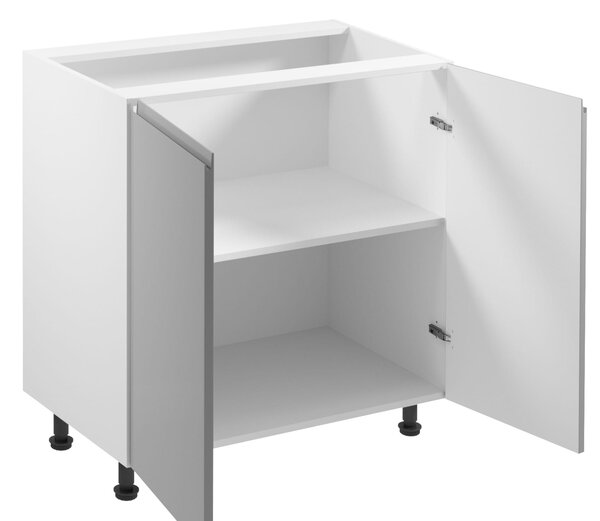 Dolná dvojdverová skrinka ARBOR - šírka 80 cm, lesklá šedá / biela