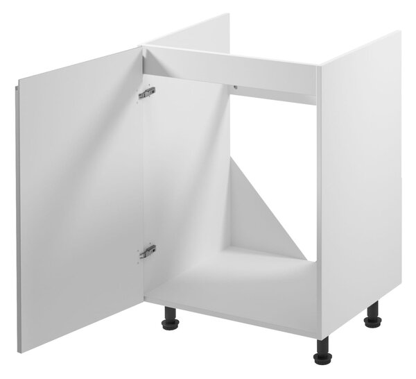Dolná drezová skrinka ARBOR - šírka 60 cm, lesklá šedá / biela, ľavé prevedenie