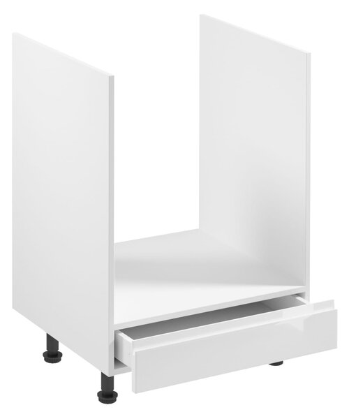 Kuchynská skrinka pre vstavanú rúru ARBOR - šírka 60 cm, lesklá biela / biela