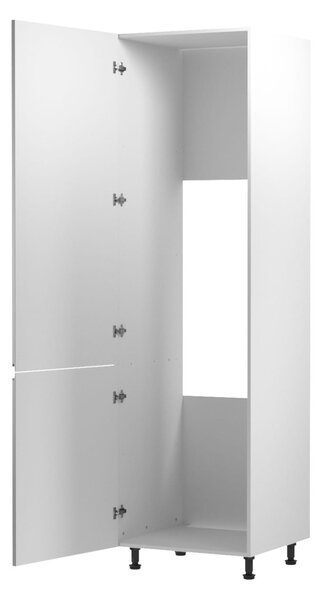 Skriňa na vstavanú chladničku ARBOR - šírka 60 cm, lesklá šedá / biela, ľavé prevedenie