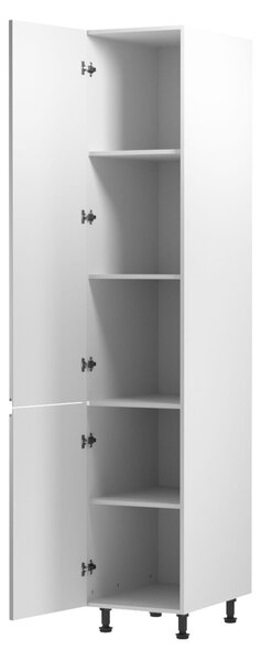 Potravinová skriňa ARBOR - šírka 40 cm, lesklá šedá / biela, ľavé prevedenie