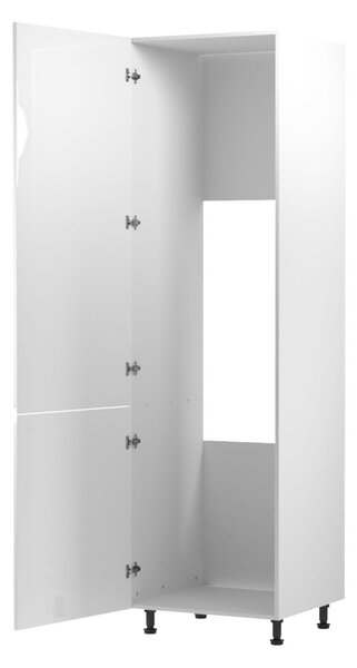Skriňa na vstavanú chladničku ARBOR - šírka 60 cm, lesklá biela / biela, ľavé prevedenie