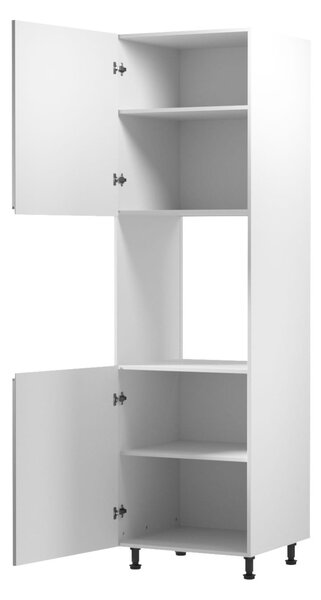 Kuchynská skriňa na vstavanú rúru ARBOR - šírka 60 cm, lesklá šedá / biela, ľavé prevedenie
