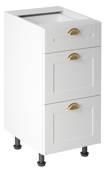 Kuchynská skrinka so šuplíkmi LUMEA - šírka 40 cm, biela