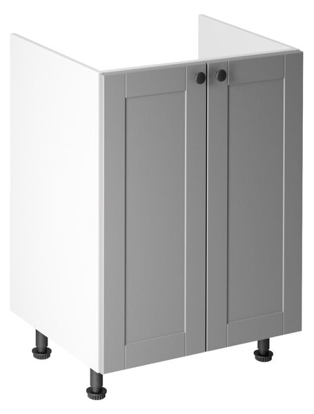 Dvojdverová drezová skrinka LUMEA - šírka 60 cm, šedá / biela