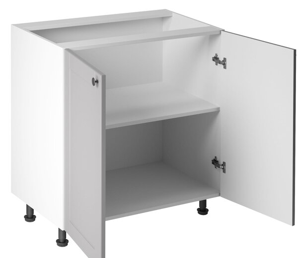 Dolná dvojdverová skrinka LUMEA - šírka 80 cm, šedá / biela