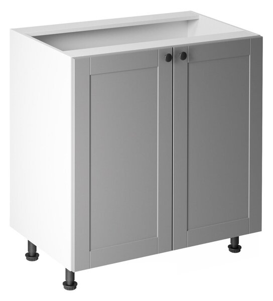 Dolná dvojdverová skrinka LUMEA - šírka 80 cm, šedá / biela