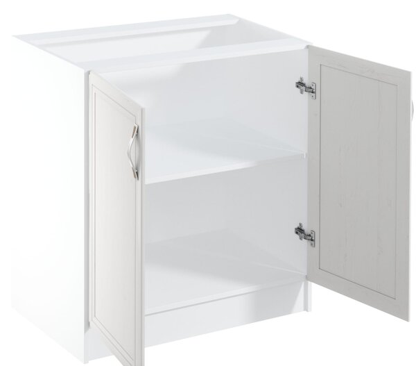 Dolná dvojdverová skrinka SILVARA - šírka 80 cm, borovica andersen / biela