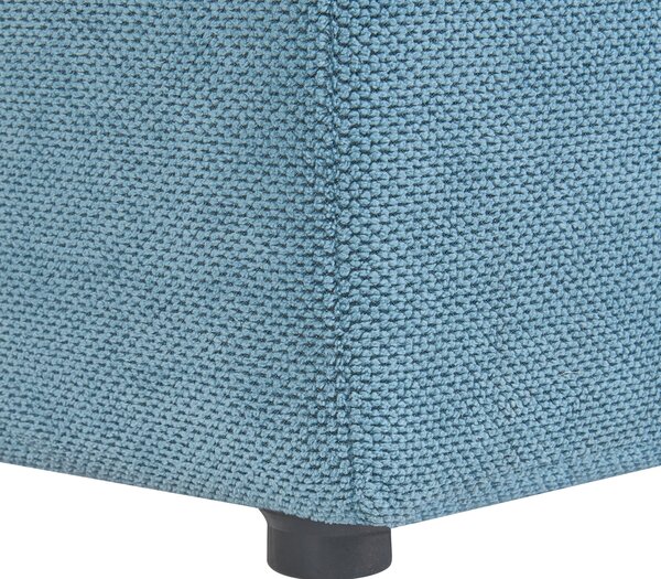 Taburet modrý 100 x 42 x 40 cm polyester čalúnená taburetka úložný priestor obývacia izba moderný štýl