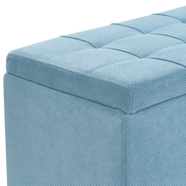 Taburet modrý 100 x 42 x 40 cm polyester čalúnená taburetka úložný priestor obývacia izba moderný štýl