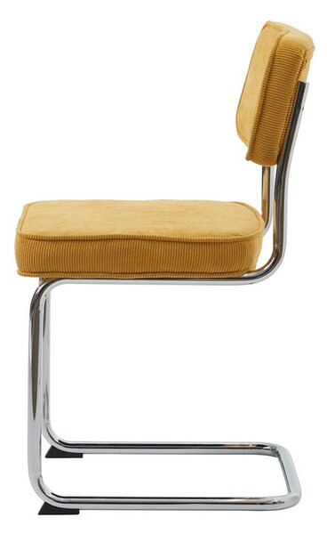 Žltá menčestrová jedálenská stolička Rupert – Unique Furniture