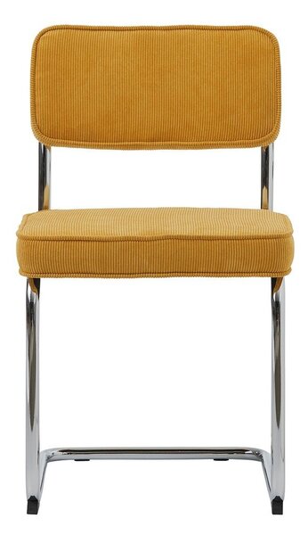 Žltá menčestrová jedálenská stolička Rupert – Unique Furniture