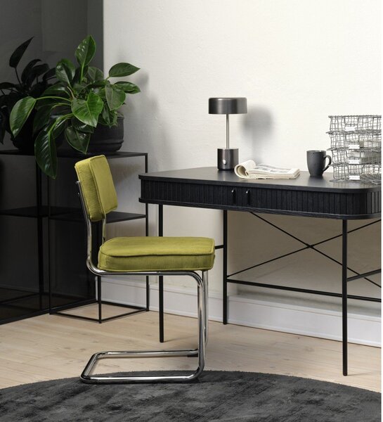 Žltá menčestrová jedálenská stolička Rupert – Unique Furniture