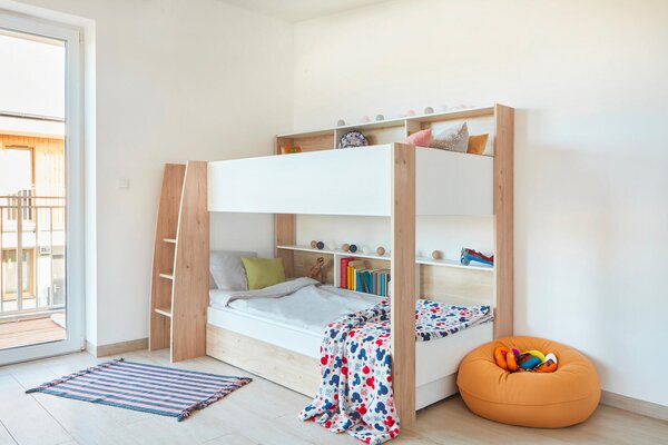 Detská poschodová posteľ s priestorom Shelter oak