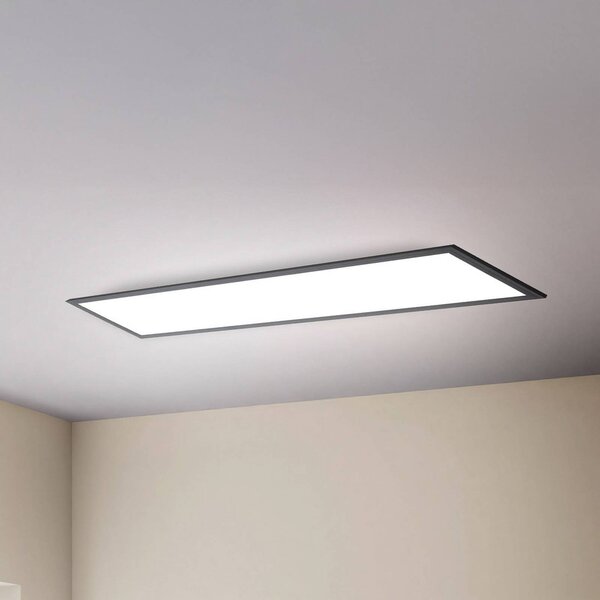 LED panel Odin s diaľkovým ovládaním 100 x 25 cm, čierny, Čierna, Pracovňa / Kancelária, kov, Moderný, Stropné svetlo