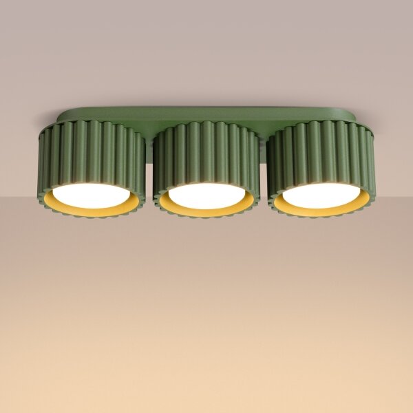 Sollux SL.2631 - Bodové svietidlo AURA 3xGX53/10W/230V zelené