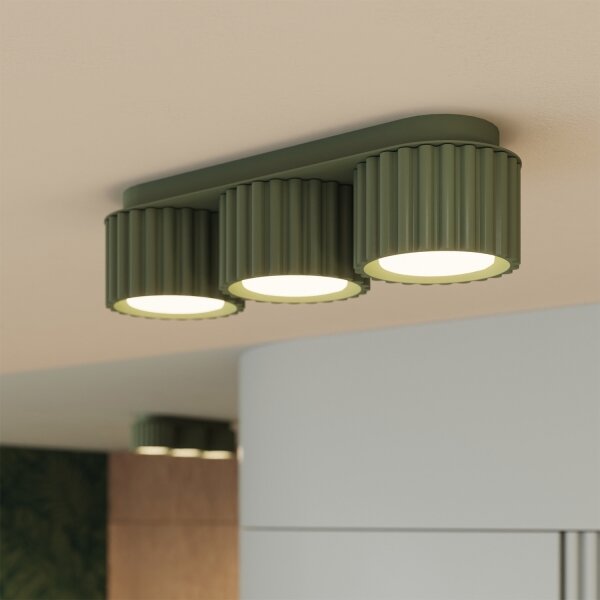 Sollux SL.2631 - Bodové svietidlo AURA 3xGX53/10W/230V zelené