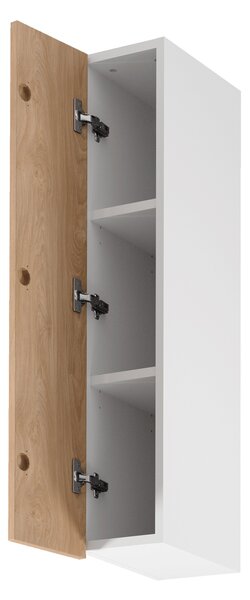 Vysoká horná kuchynská skrinka SALERNO - šírka 20 cm, biela / dub, ľavé prevedenie