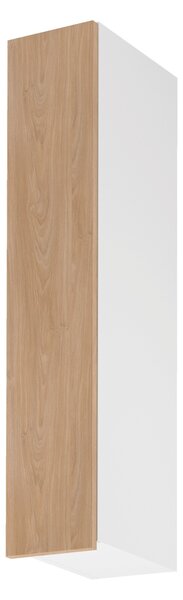 Vysoká horná kuchynská skrinka SALERNO - šírka 20 cm, biela / dub, ľavé prevedenie