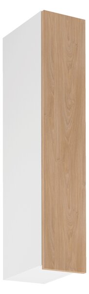 Vysoká horná kuchynská skrinka SALERNO - šírka 20 cm, biela / dub, pravé prevedenie