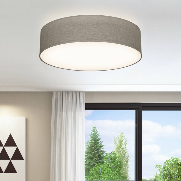 B.K. Licht Stropné svietidlo Litora, taupe, Ø 38 cm, textil, E27, Hnedá / hrdzavá, Obývacia izba / jedáleň, Textil / látka / hodváb, Závesné svietidlo
