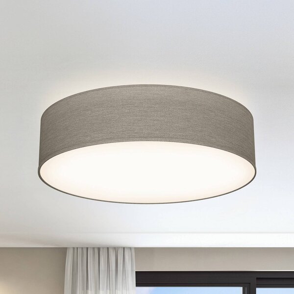 B.K. Licht Stropné svietidlo Litora, taupe, Ø 38 cm, textil, E27, Hnedá / hrdzavá, Obývacia izba / jedáleň, Textil / látka / hodváb, Závesné svietidlo