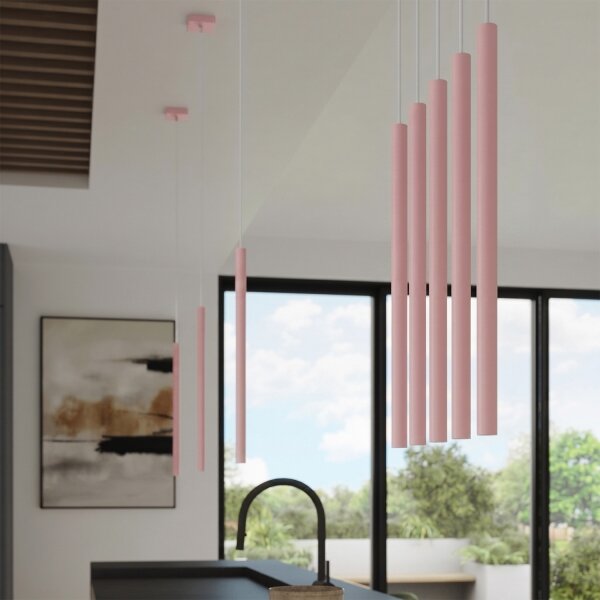 Sollux SL.2129 - Závesný luster PASTELO na lanku 1xG9/8W/230V ružový