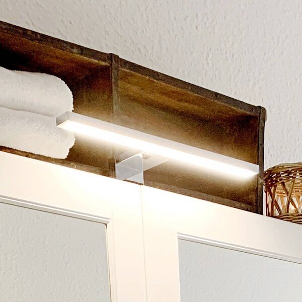 LED zrkadlo svetlo Mira, šírka 30 cm, chróm, kov, 4 000 K, Chrómová / strieborná, Kúpeľňa, kov, Nástenné svietidlo