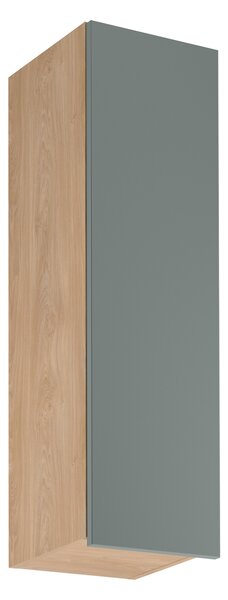 Vysoká horná kuchynská skrinka SALERNO - šírka 30 cm, dub / zelená