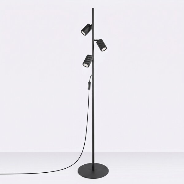Sollux SL.2016 - Stojacia lampa KARBON 3xGU10/10W/230V čierna