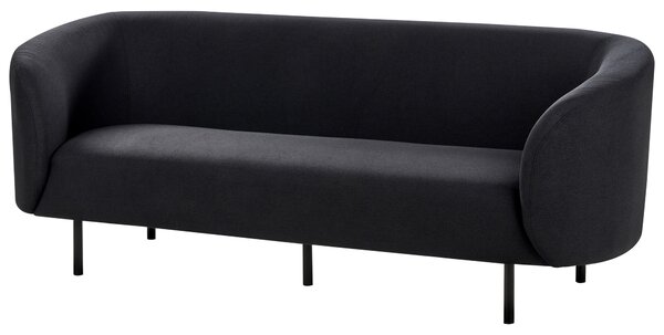 Sedacia súprava čierna látkové čalúnenie čierne nohy zaoblené operadlo 6-miestna retro glamour art deco štýl