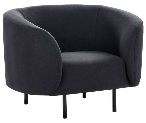 Sedacia súprava čierna látkové čalúnenie čierne nohy zaoblené operadlo 6-miestna retro glamour art deco štýl