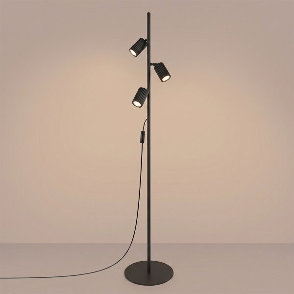 Sollux SL.2016 - Stojacia lampa KARBON 3xGU10/10W/230V čierna