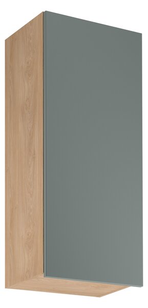 Vysoká horná kuchynská skrinka SALERNO - šírka 45 cm, dub / zelená