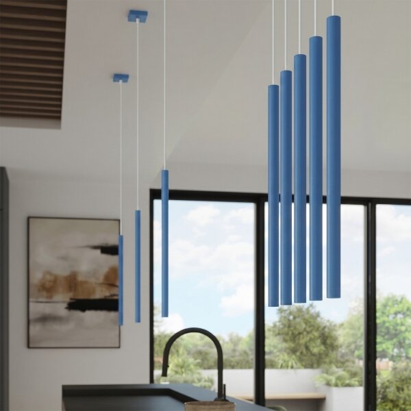 Sollux SL.2149 - Luster na lankách PASTELO 1xG9/8W/230V modrý