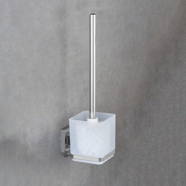 WENKO WC kefa BEZ VŔTANIA VacuumLoc QUADRO transparentná 37x10x13 cm