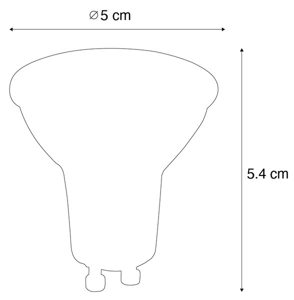 Sada 5 stmievateľných LED žiaroviek GU10 čiernych 6W 500lm 2700K