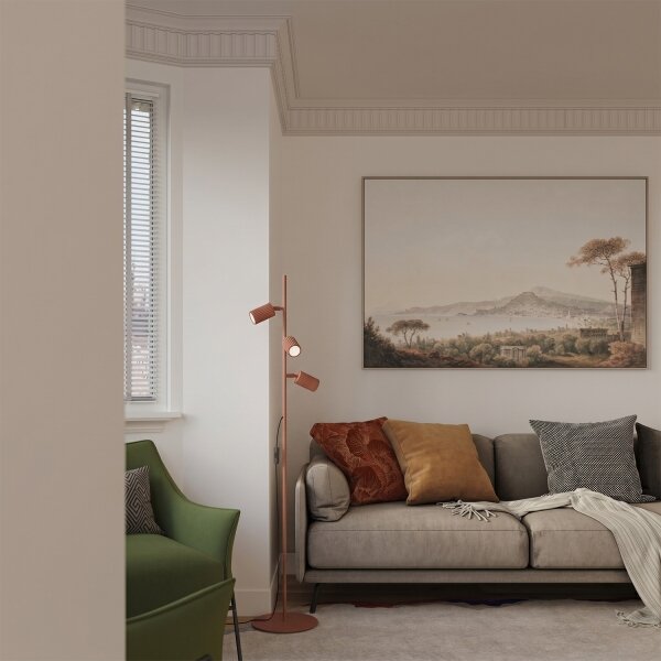 Sollux SL.2024 - Stojacia lampa KARBON 3xGU10/10W/230V oranžová