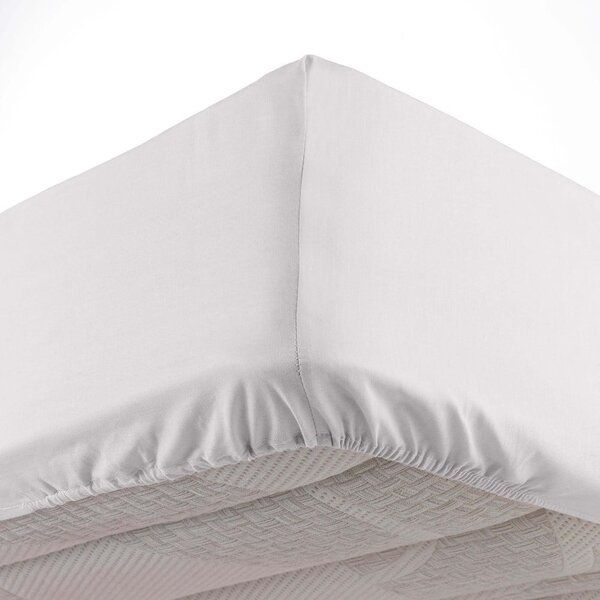 Biela napínacia plachta z mikrovlákna 90x190 cm Oscar – douceur d'intérieur