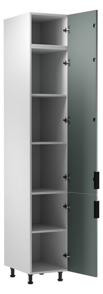 Vysoká kuchynská skriňa SALERNO - šírka 40 cm, biela / zelená
