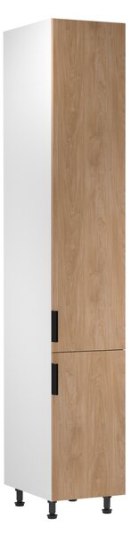 Vysoká kuchynská skriňa SALERNO - šírka 40 cm, biela / dub